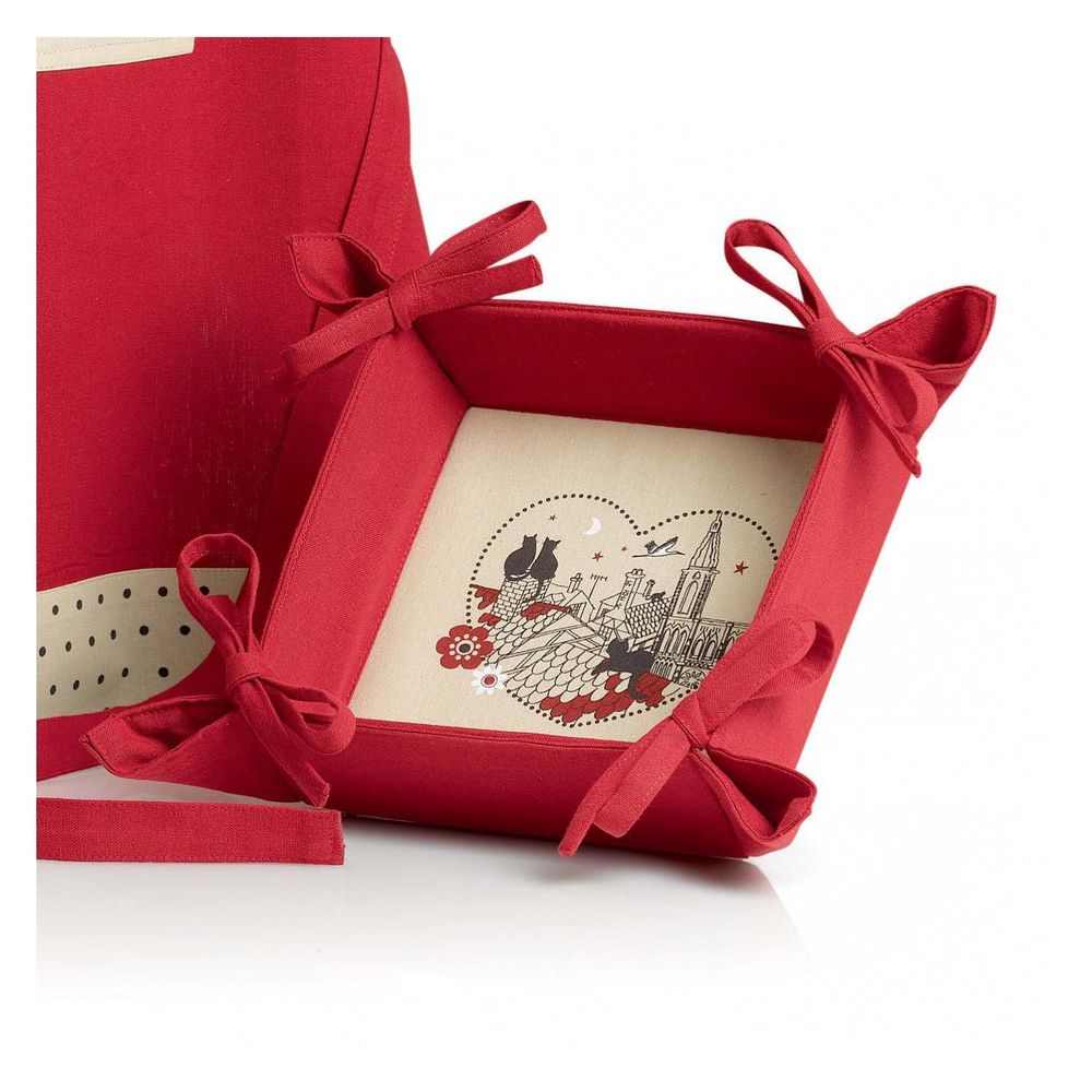 Baskets - Bread Basket Chats Coeur Rouge 20 X 20 X 7 - MAISON VIVARAISE – SDE VIVARAISE WINKLER