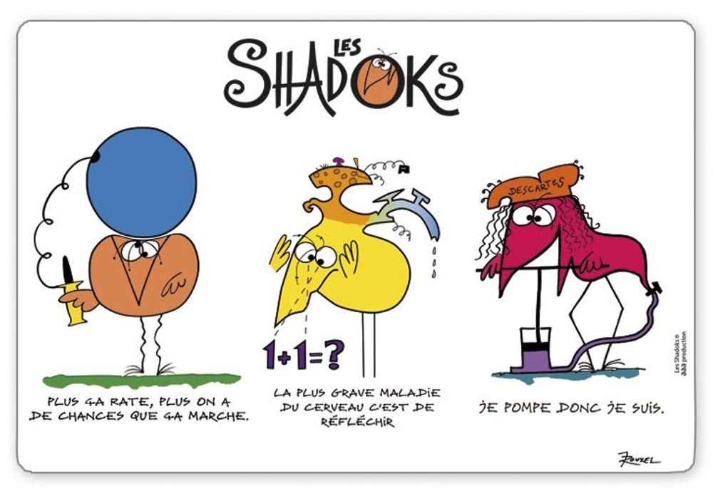 Sets de table - Set de table Shadoks 3 devises 30 x 45 - MAISON VIVARAISE - SDE VIVARAISE WINKLER