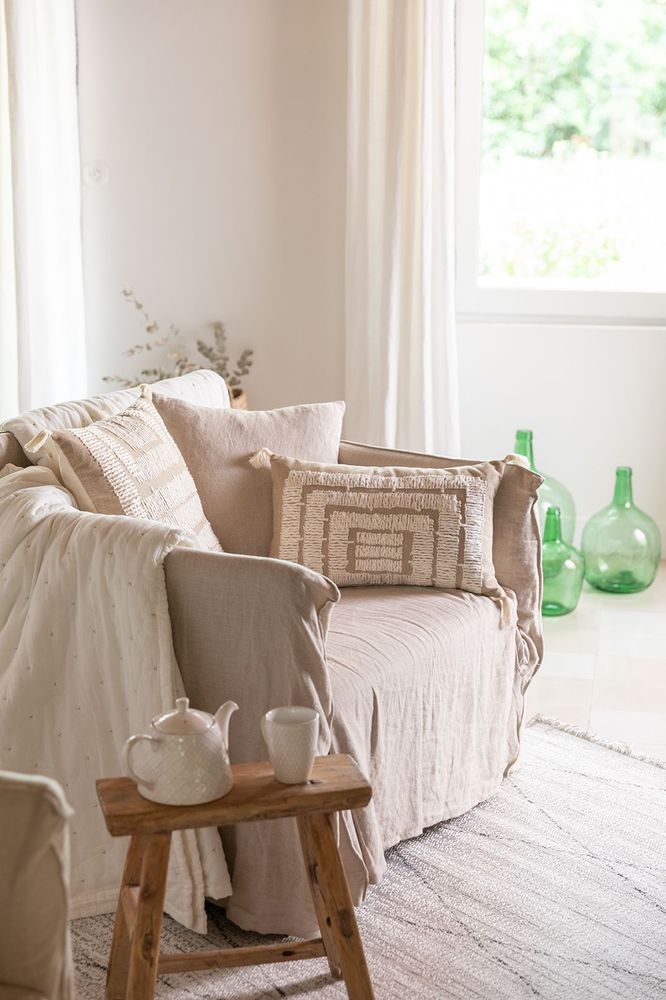Linge de lit - Jeté de lit Ming Perle 260 x 260 - MAISON VIVARAISE – SDE VIVARAISE WINKLER
