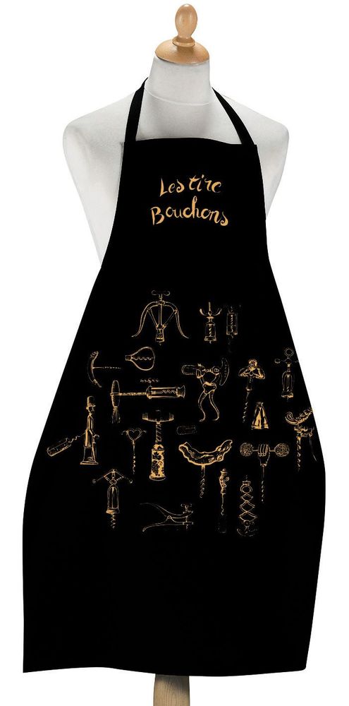 Tabliers de cuisine - Grand Tablier de cuisine Les Tire-Bouchons Noir 72 x 96 - MAISON VIVARAISE - SDE VIVARAISE WINKLER