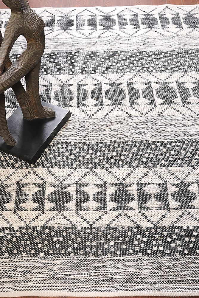 Tapis - Tapis Zambezi Ivoire/charbon 120 x 180 - MAISON VIVARAISE - SDE VIVARAISE WINKLER