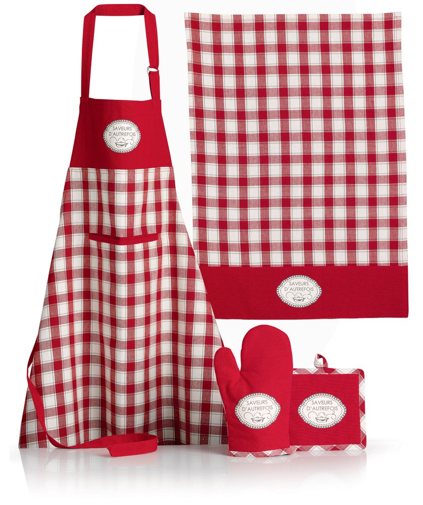 Dish towels - Kitchen Towel Saveurs D'Autrefois Rouge 70 X 50 - MAISON VIVARAISE - SDE VIVARAISE WINKLER