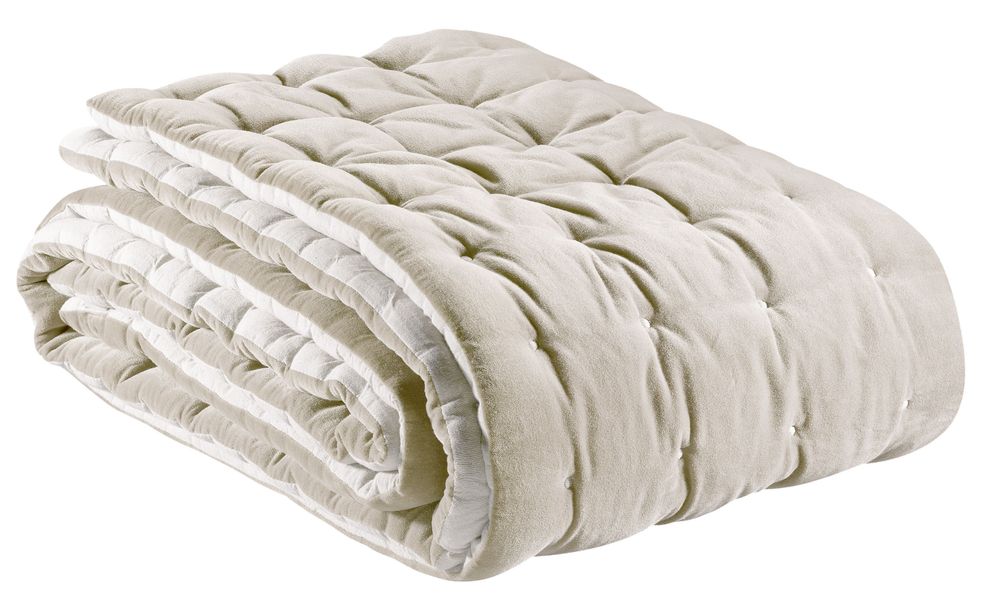 Linge de lit - Chemin de lit uni Elise Grège 90 x 240 - MAISON VIVARAISE – SDE VIVARAISE WINKLER