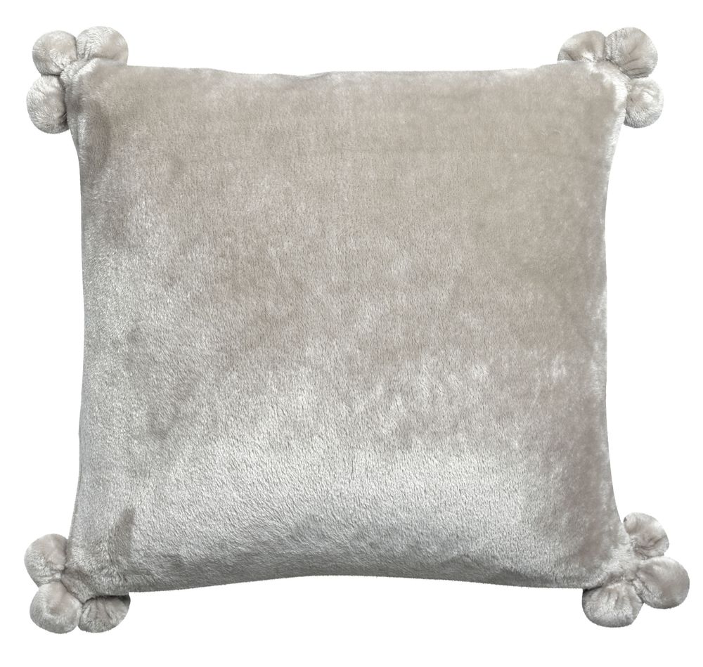 Cushions - Cushion Tender Pompoms Perle 45 X 45 - MAISON VIVARAISE - SDE VIVARAISE WINKLER