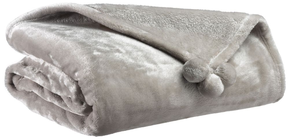 Plaids - Plaid Tender pompons Perle 130 x 170 - MAISON VIVARAISE - SDE VIVARAISE WINKLER