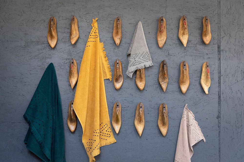 Napkins - Guest Towel Julia Petrole 30 X 50 - MAISON VIVARAISE - SDE VIVARAISE WINKLER