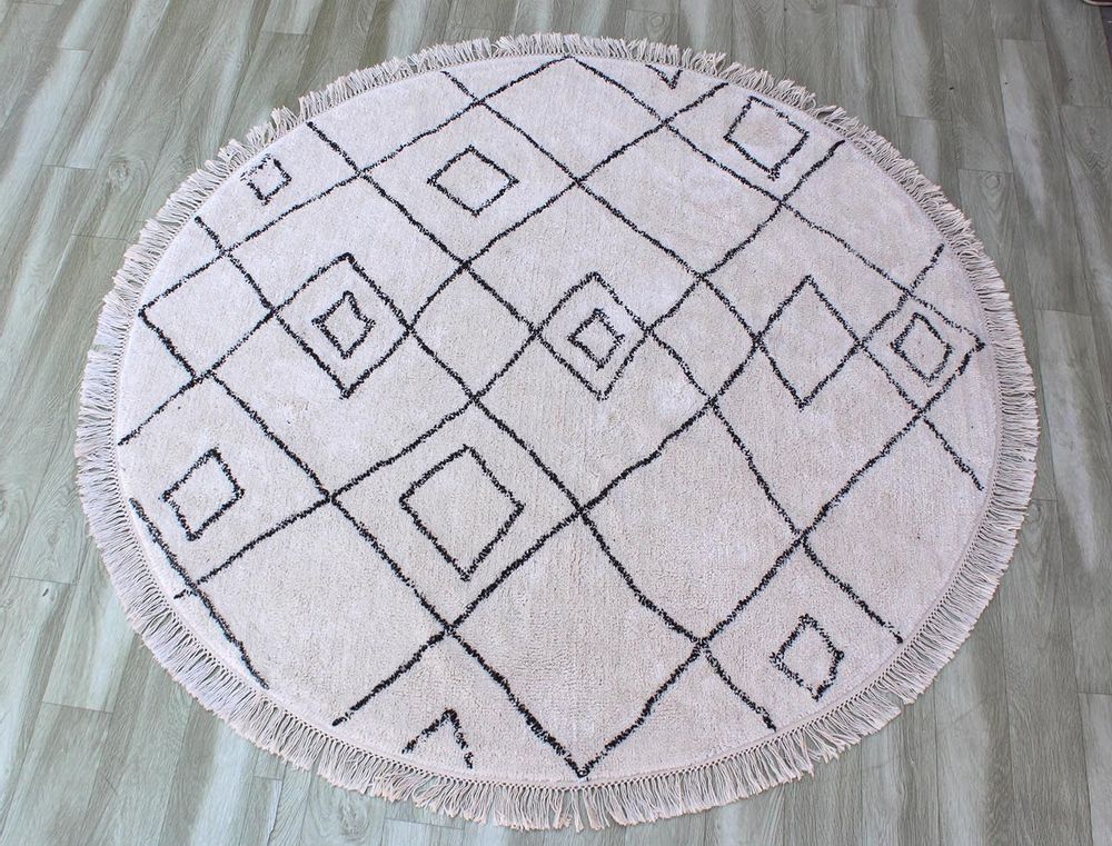 Rugs - Rug Ervin Ivoire/Taupe Diameter 160 - MAISON VIVARAISE - SDE VIVARAISE WINKLER