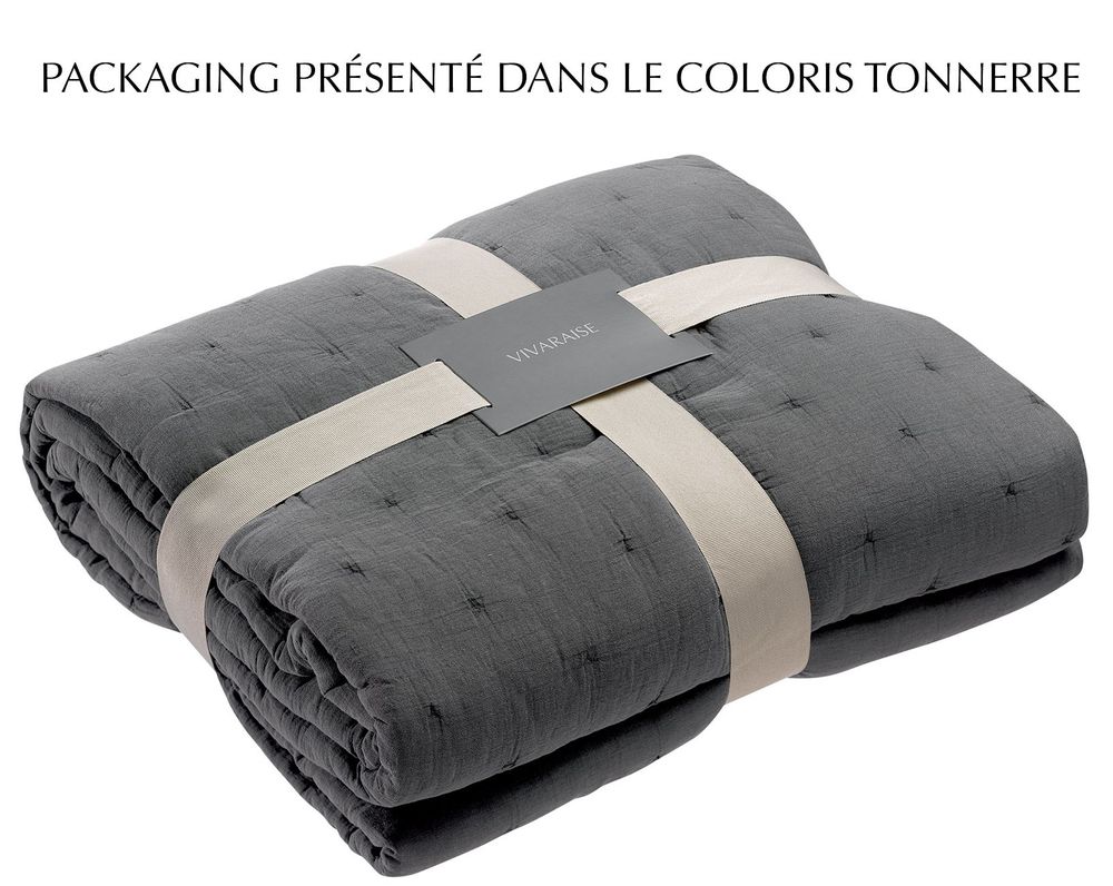 Bed linens - Bed Cover Ming Tonnerre 260 X 260 - MAISON VIVARAISE – SDE VIVARAISE WINKLER