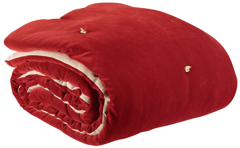 Throw blankets - Throw W/Knotted Tassels Elise Groseille 140 X 200 - MAISON VIVARAISE - SDE VIVARAISE WINKLER