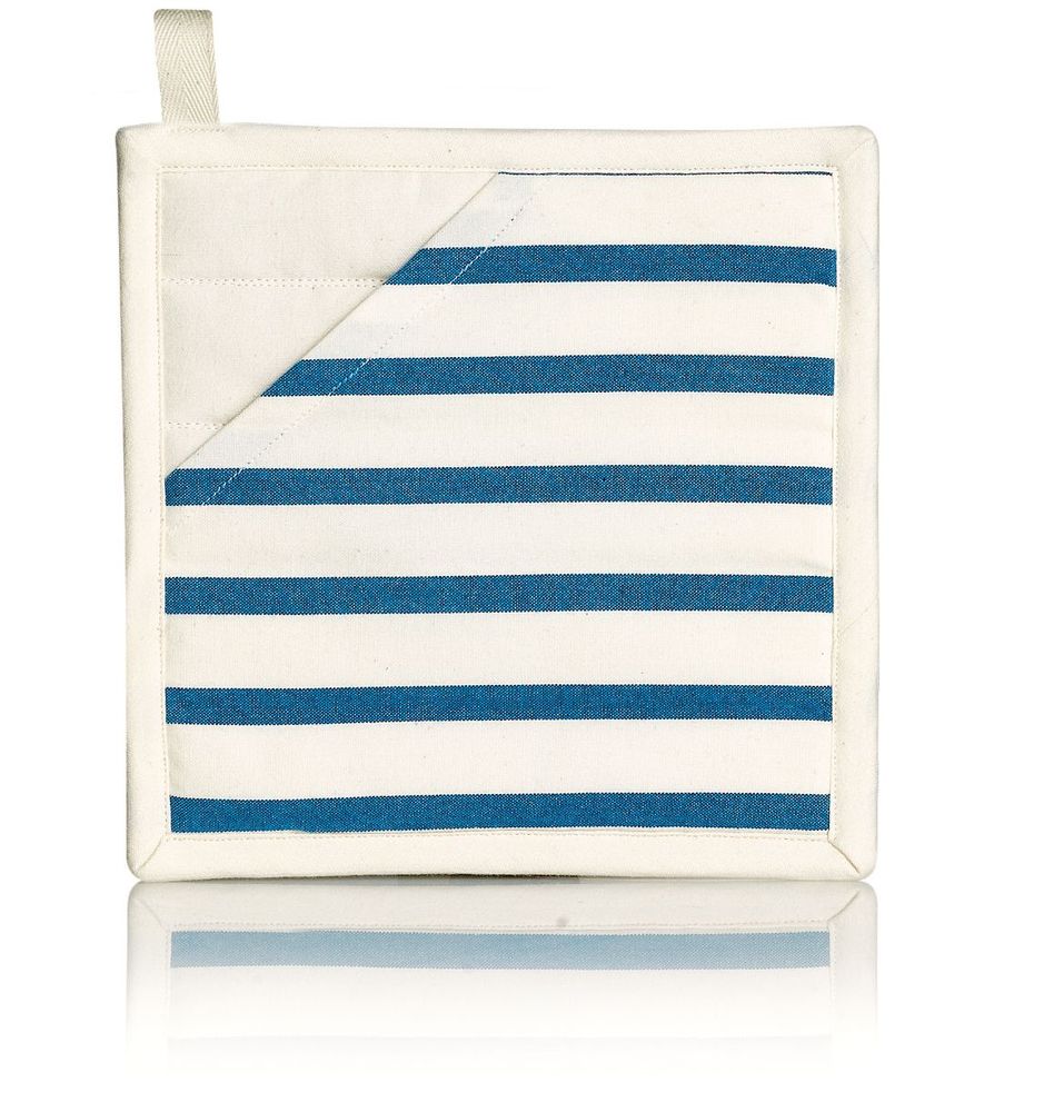 Potholders - Potholder Nalou Ivoire/Bleu 20 X 20 - MAISON VIVARAISE - SDE VIVARAISE WINKLER