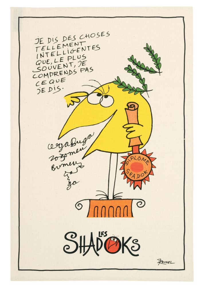 Torchons - Torchon Shadoks Intelligent Ecru 48 x 72 - MAISON VIVARAISE - SDE VIVARAISE WINKLER