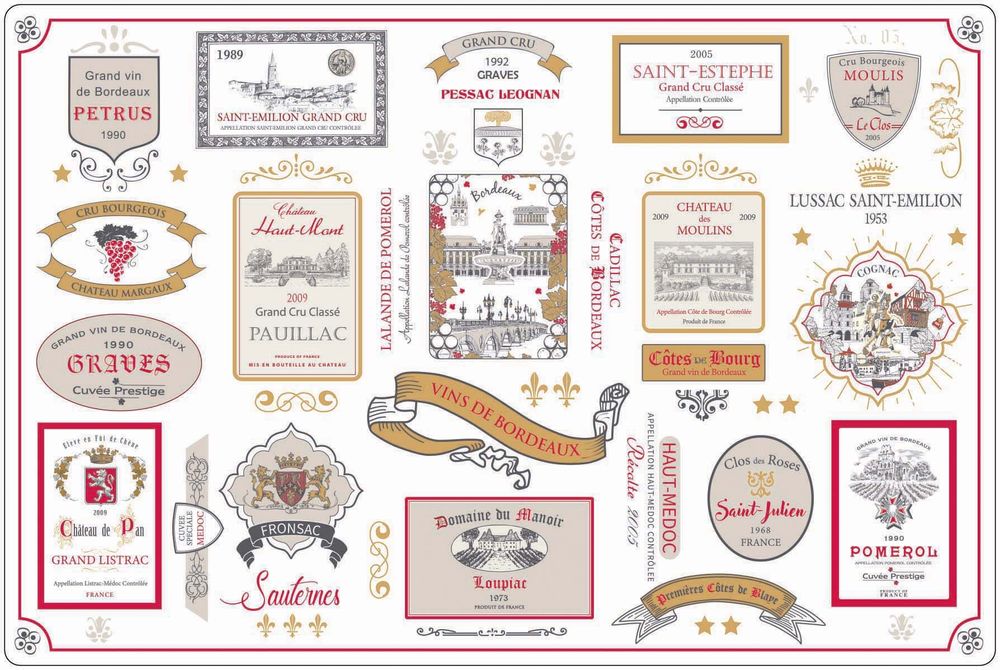 Sets de table - Set de table multi-étiquettes Bordeaux Multico 30 x 45 - MAISON VIVARAISE - SDE VIVARAISE WINKLER