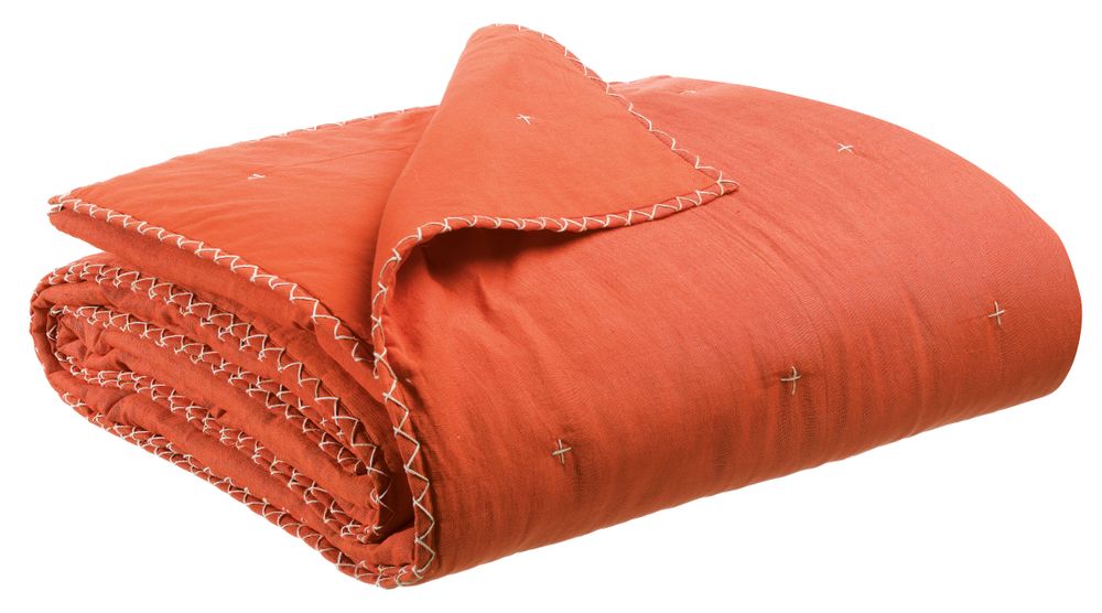 Linge de lit - Jeté uni Nala Marmelade 240 x 260 - MAISON VIVARAISE - SDE VIVARAISE WINKLER