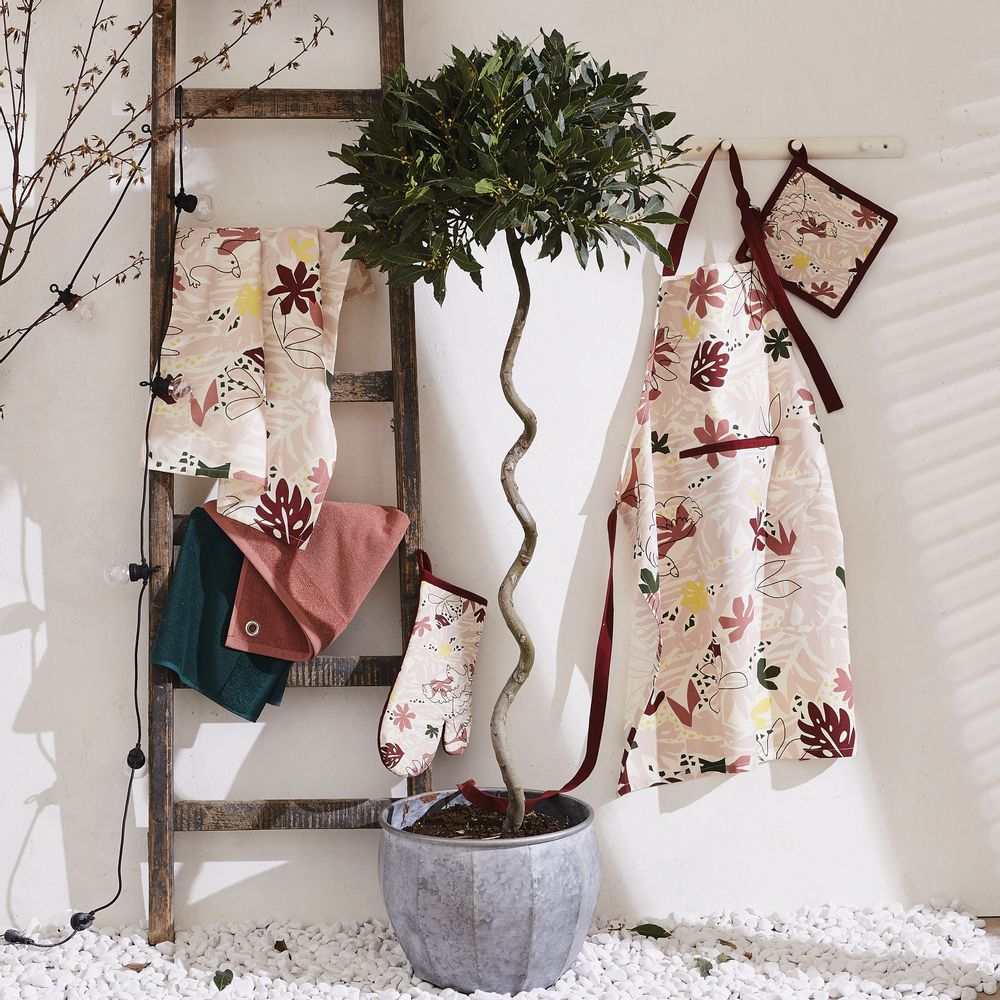 Torchons textile - Essuie-mains oeillet Curl Bois de rose 50 x 50 - MAISON VIVARAISE – SDE VIVARAISE WINKLER