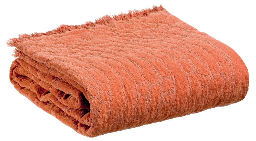 Plaids - Plaid Inès Paprika 130 x 170 - MAISON VIVARAISE - SDE VIVARAISE WINKLER