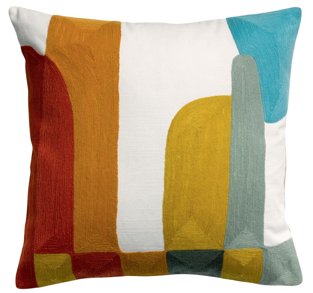 Cushions - Cushion Janis W/Emb Multico 45 X 45 - MAISON VIVARAISE - SDE VIVARAISE WINKLER