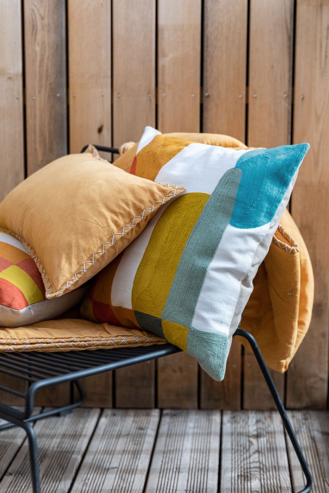 Cushions - Cushion Janis W/Emb Multico 45 X 45 - MAISON VIVARAISE - SDE VIVARAISE WINKLER