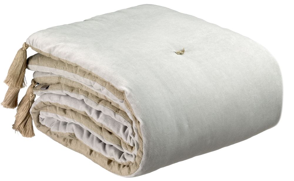 Bed linens - Eiderdown W/Tassels Elise Perle 80 X 180 - MAISON VIVARAISE – SDE VIVARAISE WINKLER