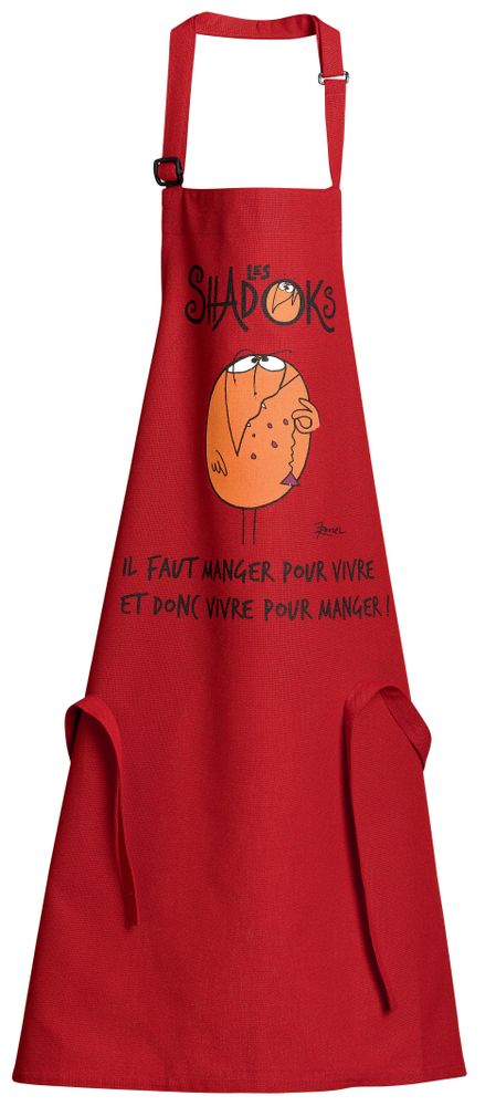 Aprons - Apron Shadoks Glouton Rouge 90 X 72 - MAISON VIVARAISE – SDE VIVARAISE WINKLER