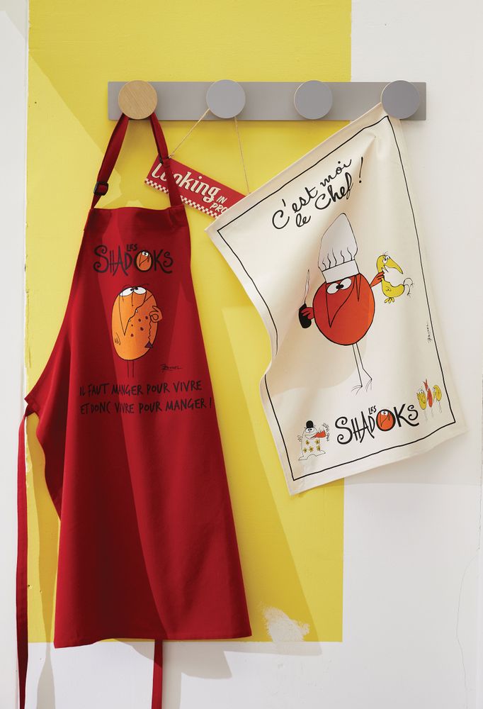 Aprons - Apron Shadoks Glouton Rouge 90 X 72 - MAISON VIVARAISE – SDE VIVARAISE WINKLER