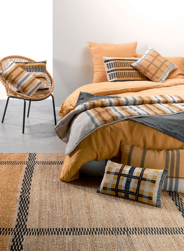 Linge de lit - Chemin de lit Zeff Eden Ocre 90 x 240 - MAISON VIVARAISE - SDE VIVARAISE WINKLER