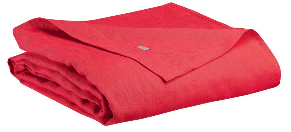 Bed linens - Stonewashed Zeff flat sheet Groseille 240 X 300 - MAISON VIVARAISE – SDE VIVARAISE WINKLER