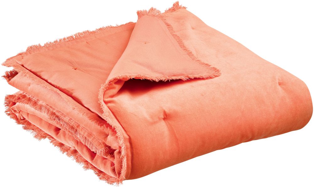 Plaids - Plaid uni Fara Goyave 135 x 200 - MAISON VIVARAISE - SDE VIVARAISE WINKLER