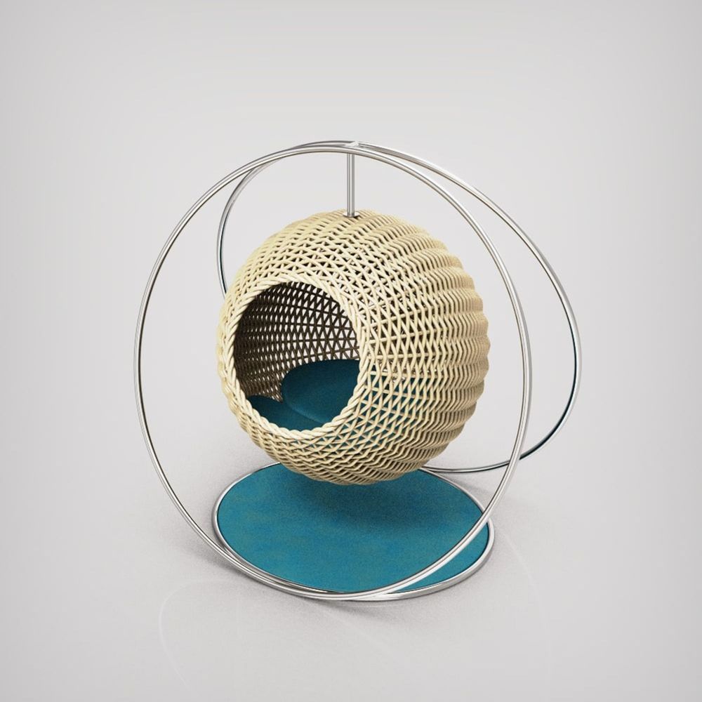 Design objects - SOLAR WICKER CAT BED - BOGAREL