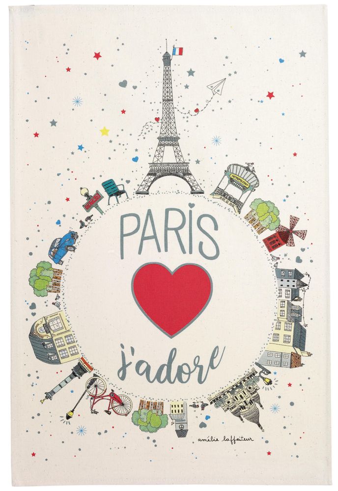 Torchons - Torchon Planète Paris Ecru 48 x 72 - MAISON VIVARAISE - SDE VIVARAISE WINKLER