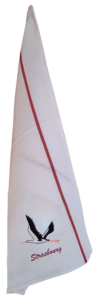 Dish towels - Honey Combed Towel Strasbourg Embroidery Blanc 50 X 70 - MAISON VIVARAISE - SDE VIVARAISE WINKLER