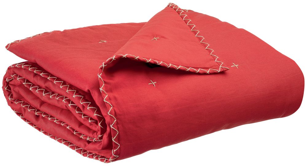 Linge de lit - Jeté uni Nala Groseille 240 x 260 - MAISON VIVARAISE - SDE VIVARAISE WINKLER