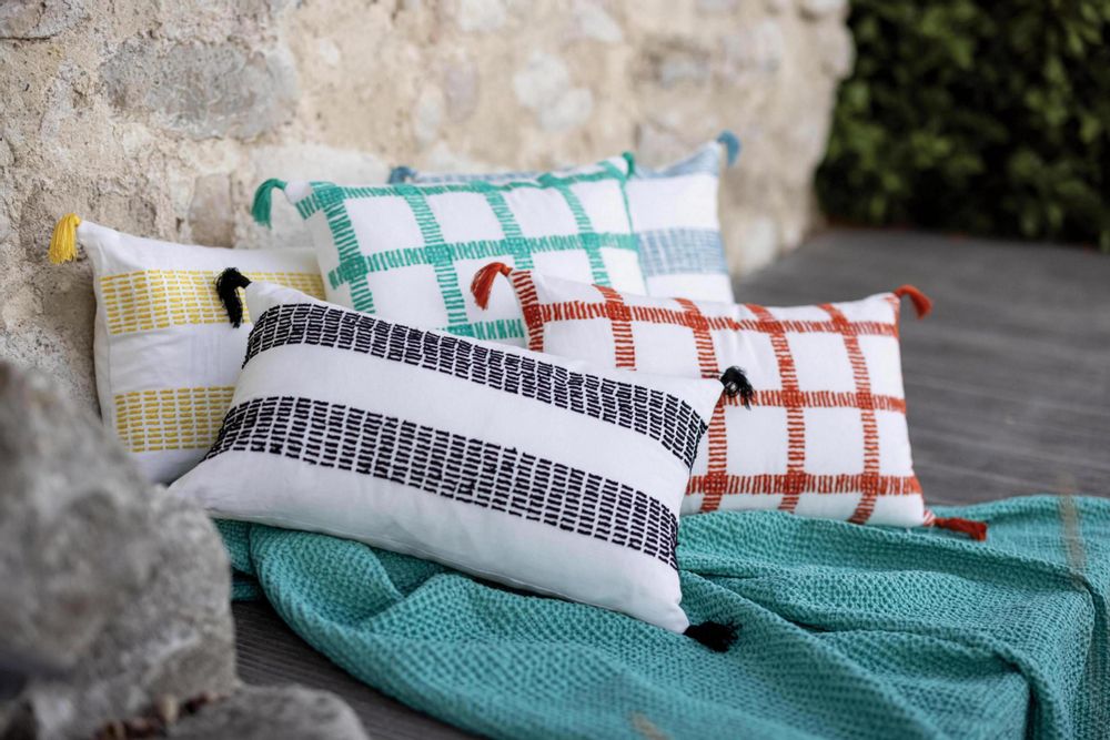 Coussins - Coussin à carreaux Diana Mimosa 30 x 50 - MAISON VIVARAISE - SDE VIVARAISE WINKLER