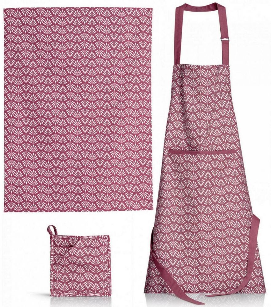 Tabliers de cuisine - Tablier de cuisine enduit Pompei Orchidée 72 x 85 - MAISON VIVARAISE - SDE VIVARAISE WINKLER