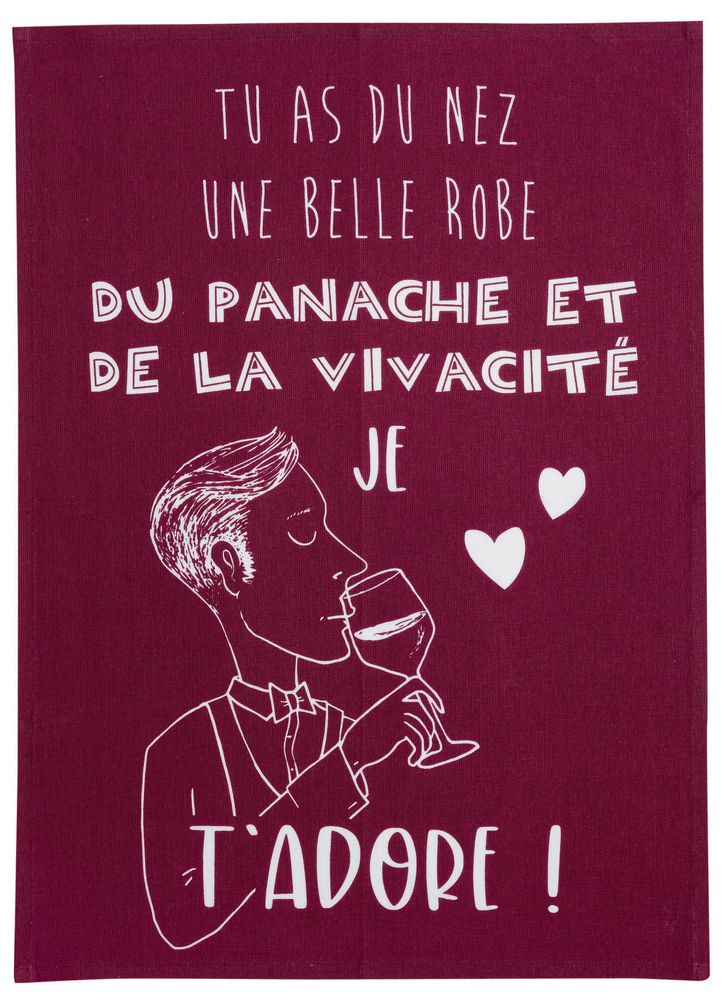 Torchons - Torchon Panache Bordeaux 70 x 50 - MAISON VIVARAISE - SDE VIVARAISE WINKLER