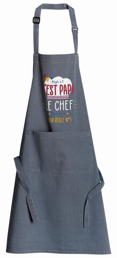 Tabliers de cuisine - Tablier de cuisine Chef Papa Jeans 72 x 90 - MAISON VIVARAISE - SDE VIVARAISE WINKLER