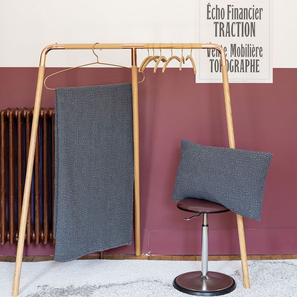 Bed linens - Bed Cover Stonewashed Tana Cendre 180 X 260 - MAISON VIVARAISE – SDE VIVARAISE WINKLER