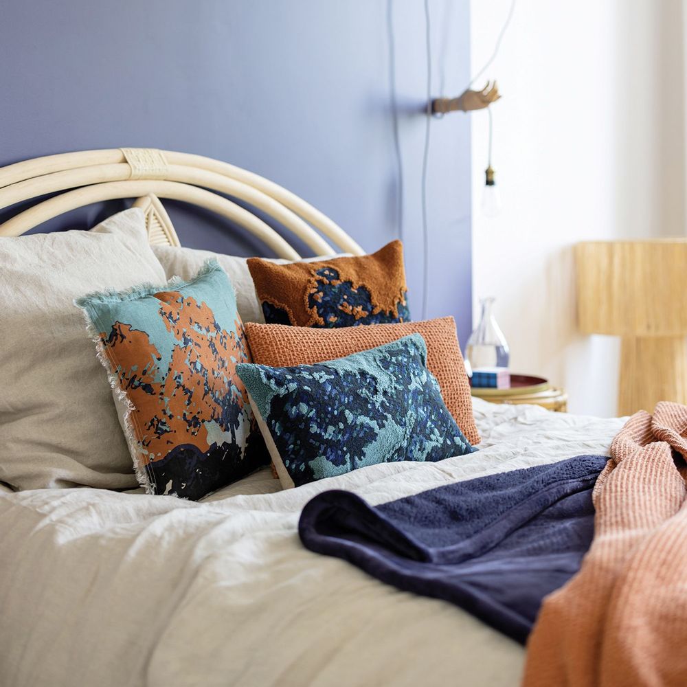 Throw blankets - Throw Stonewashed Maia Citrouille 140 X 200 - MAISON VIVARAISE – SDE VIVARAISE WINKLER