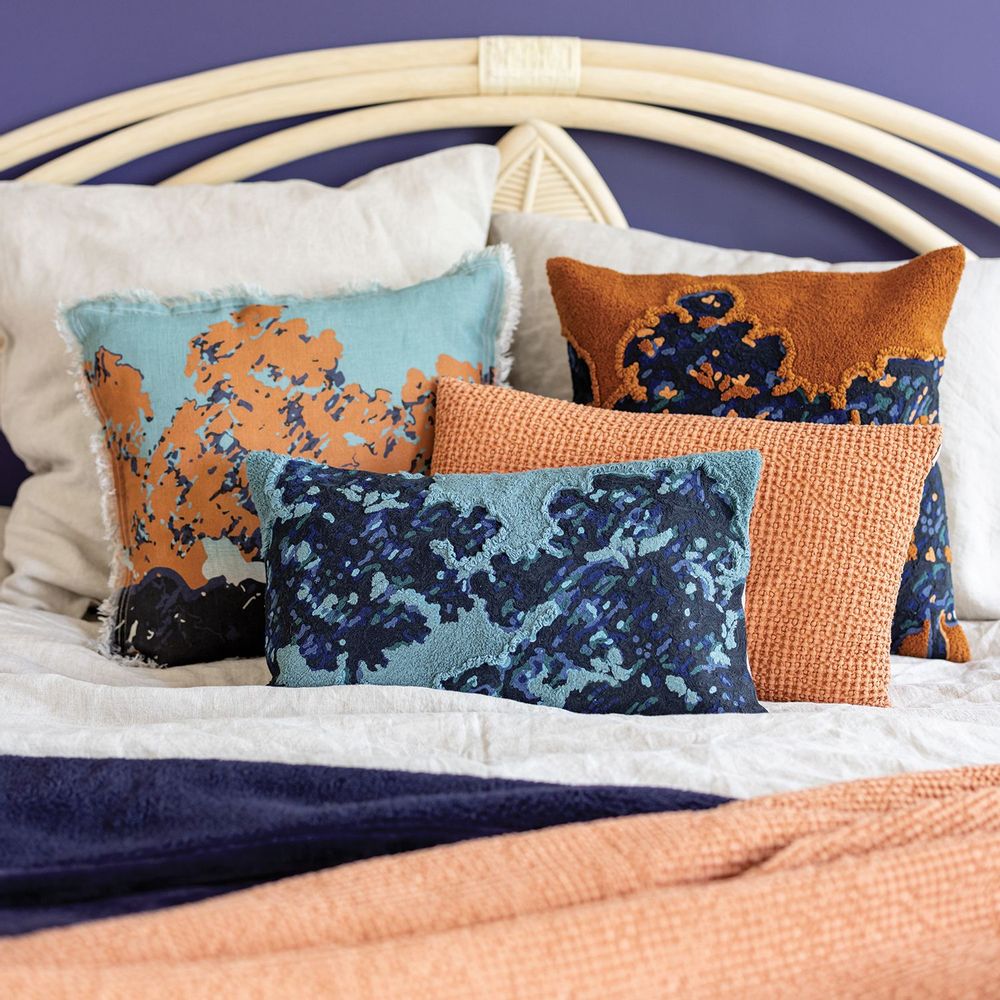 Throw blankets - Throw Stonewashed Maia Citrouille 140 X 200 - MAISON VIVARAISE – SDE VIVARAISE WINKLER