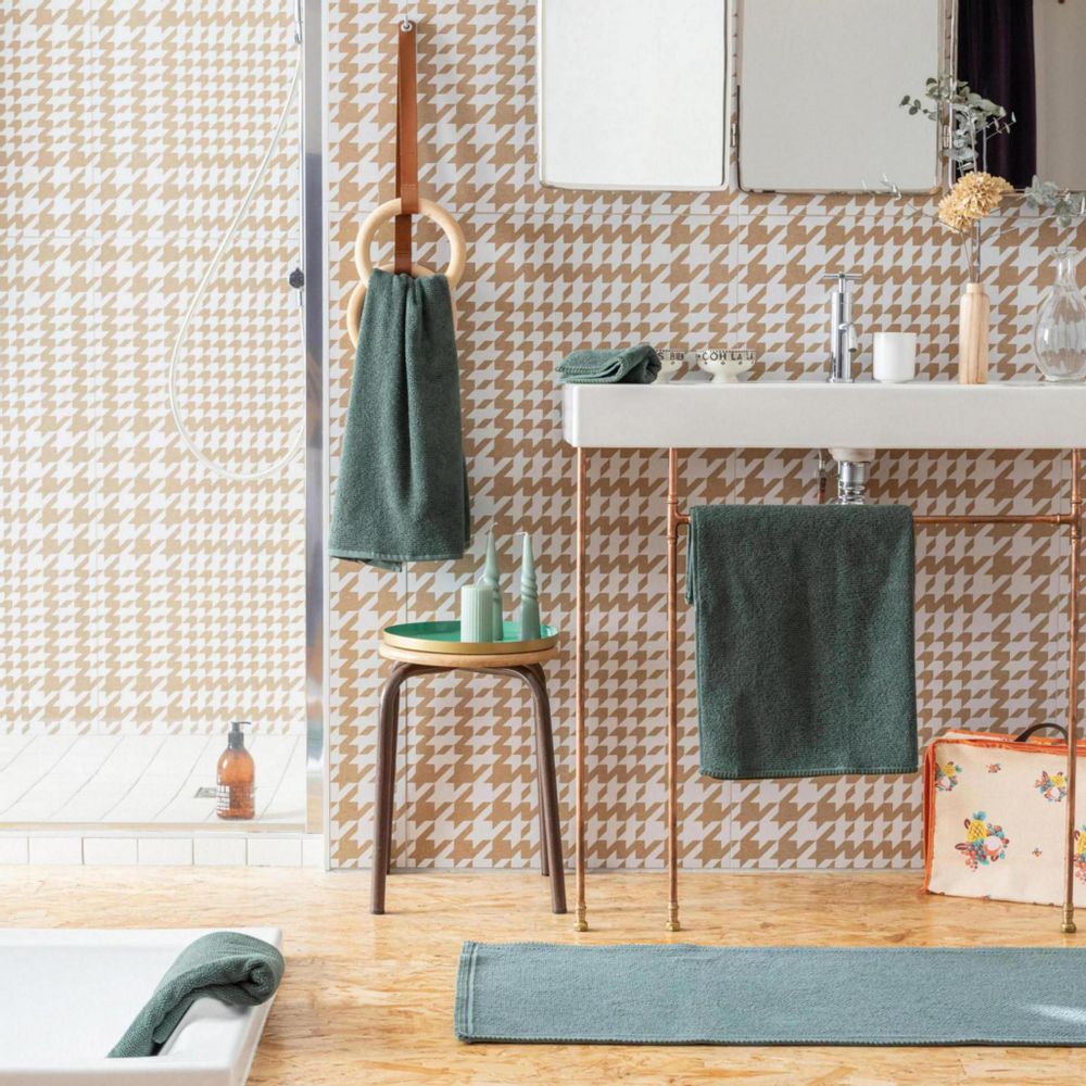 Bath towels - Bath Mat Stonewashed Etia Fougere 54 X 64 - MAISON VIVARAISE – SDE VIVARAISE WINKLER