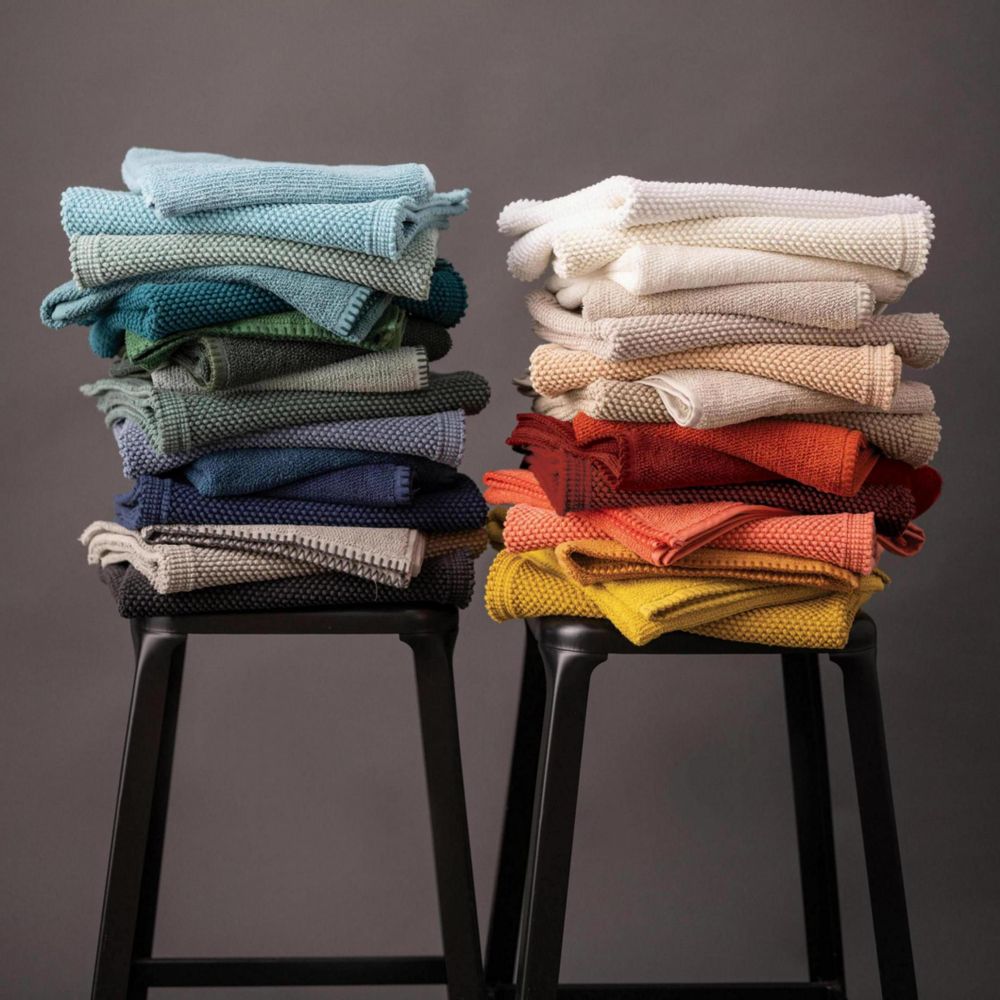 Bath towels - Bath Mat Stonewashed Etia Fougere 54 X 64 - MAISON VIVARAISE – SDE VIVARAISE WINKLER