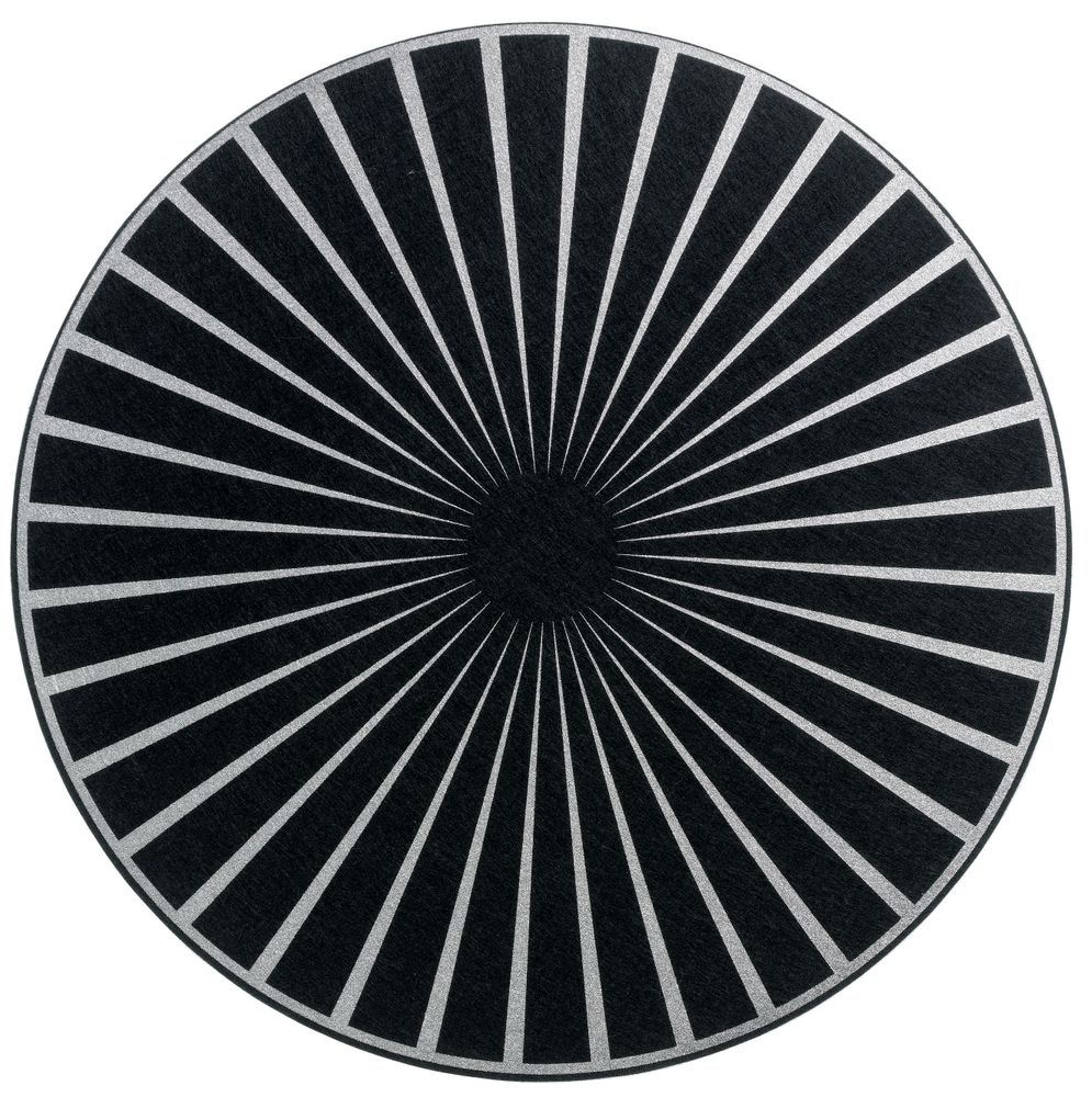 Sets de table - Set de table feutre Raini Noir/argent diamètre 40 cm - MAISON VIVARAISE - SDE VIVARAISE WINKLER