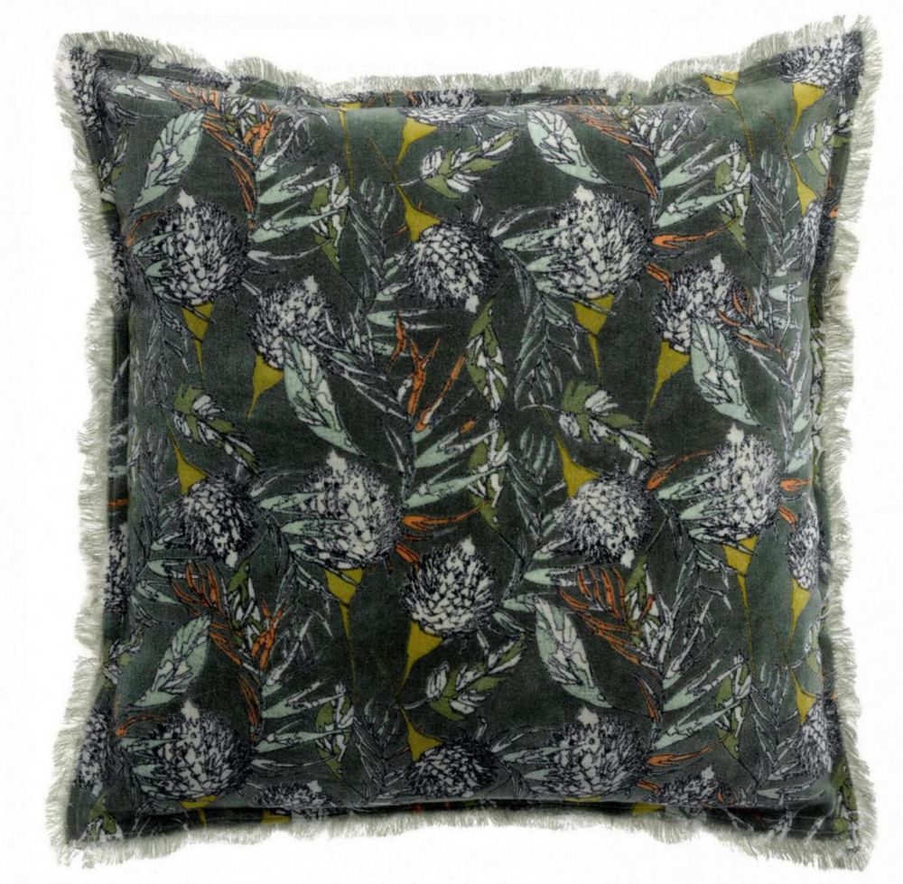 Cushions - Cushion Niki Velvet Fougere 45 X 45 - MAISON VIVARAISE - SDE VIVARAISE WINKLER