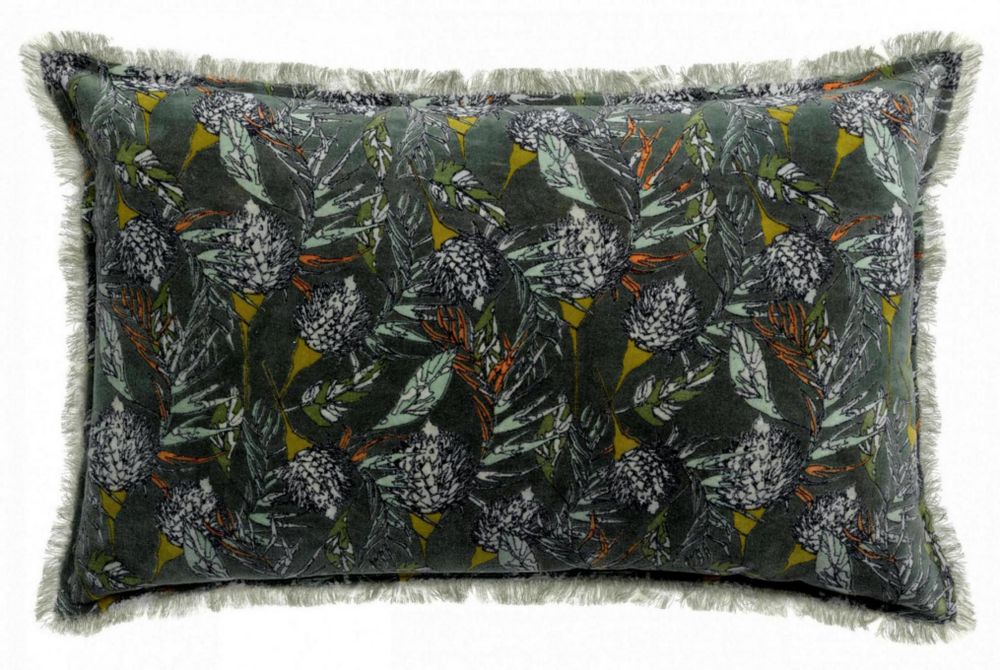 Cushions - Cushion Niki Velvet Fougere 40 X 65 - MAISON VIVARAISE - SDE VIVARAISE WINKLER