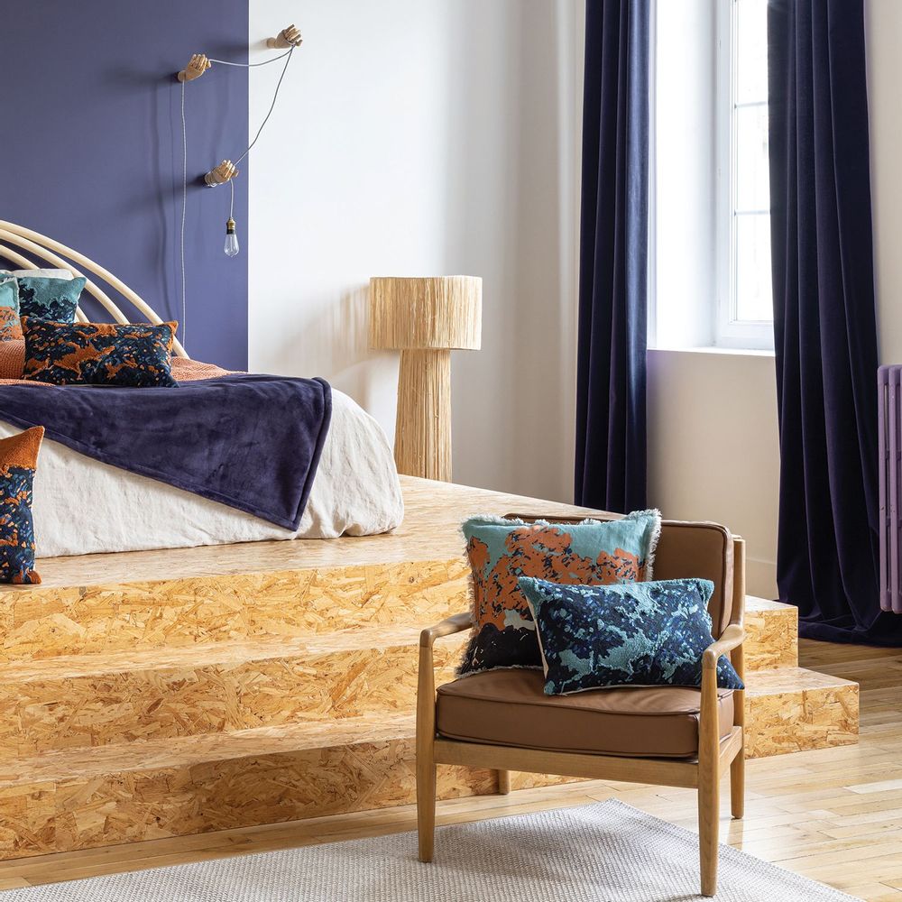 Rideaux et voilages - Rideau uni Fara Marine 135 x 280 - MAISON VIVARAISE – SDE VIVARAISE WINKLER