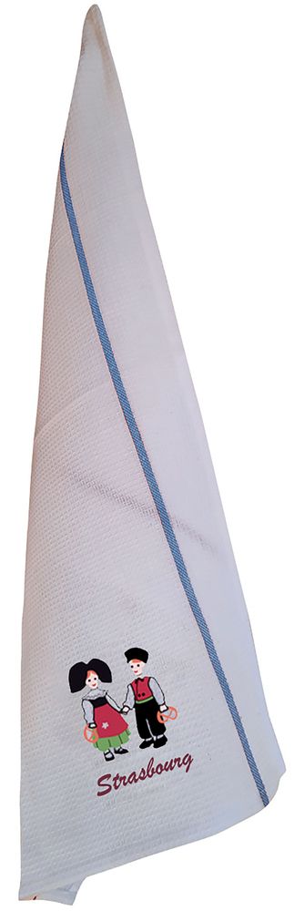 Dish towels - Kitchen Towel Honeycomb Children Strasbourg Blanc/Bleu 50 X 70 - MAISON VIVARAISE - SDE VIVARAISE WINKLER