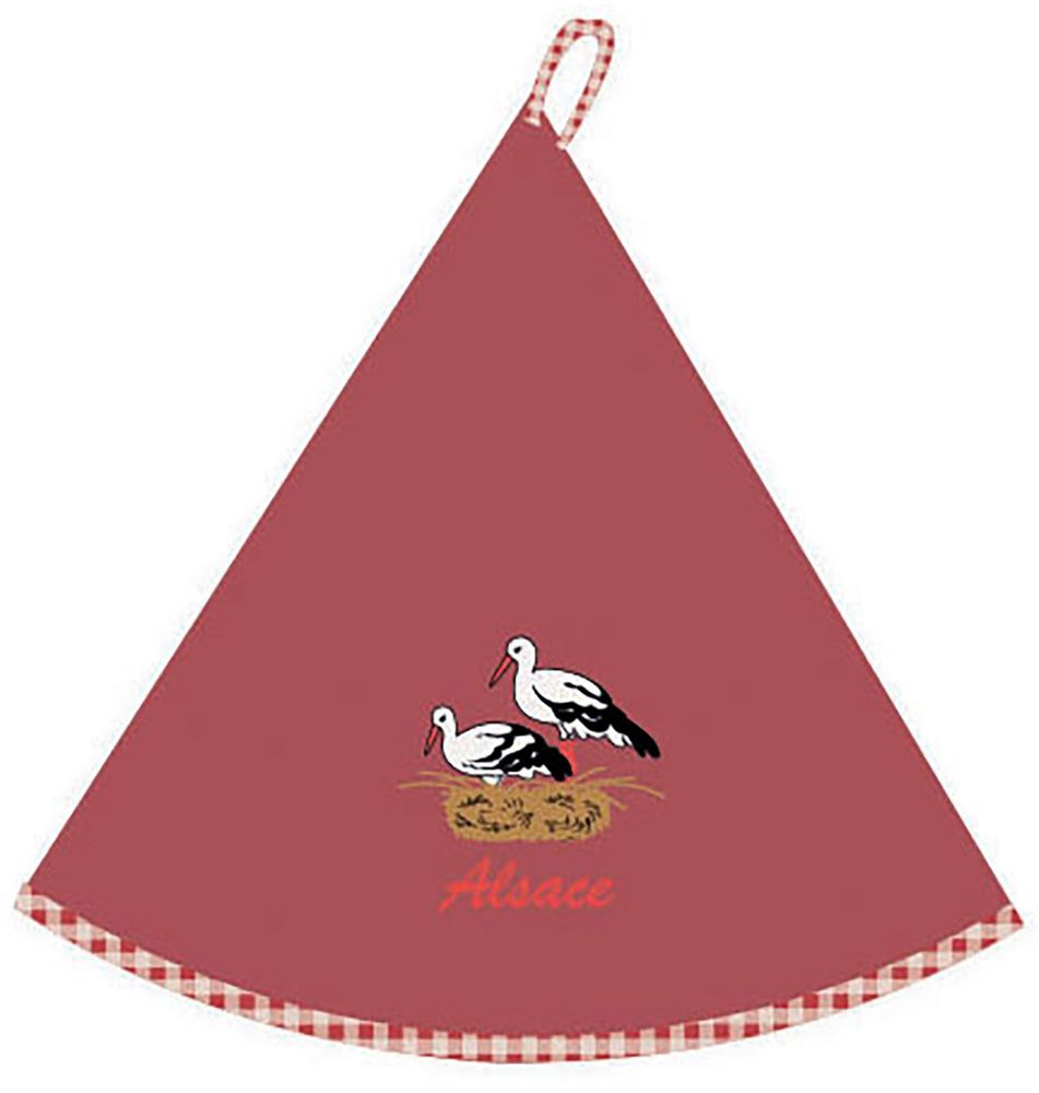 Tea towel - Round Hand Towel Sparel Alsace Rouge Diameter 60 - MAISON VIVARAISE - SDE VIVARAISE WINKLER