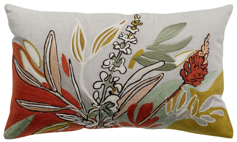 Coussins - Coussin recyclé brodé Gina Multico 30 x 50 - MAISON VIVARAISE - SDE VIVARAISE WINKLER