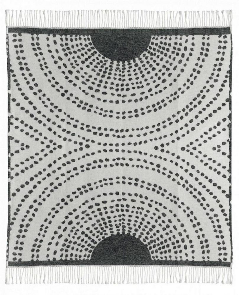 Throw blankets - Taina recycled blanket Carbone 127 X 160 - MAISON VIVARAISE - SDE VIVARAISE WINKLER