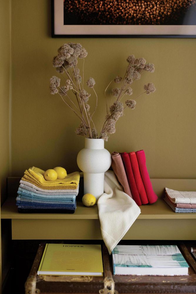 Tea towel - Kitchen Towel Terry W/Eyelet Curl Thym 50 X 50 - MAISON VIVARAISE – SDE VIVARAISE WINKLER