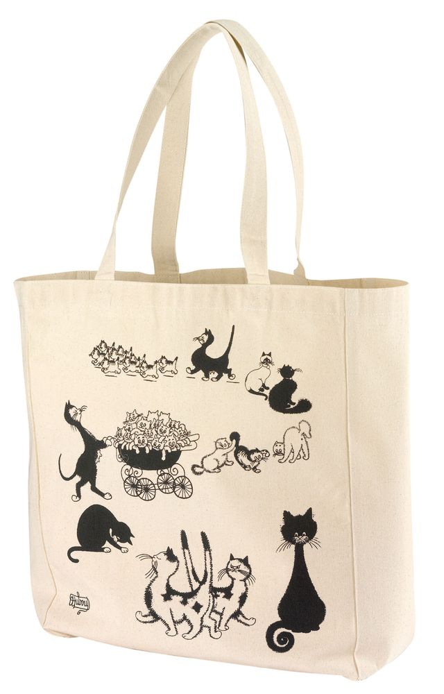 Sacs et cartables - Sac shopping Dubout Multichats Ecru 40 x 36 x 16 - MAISON VIVARAISE – SDE VIVARAISE WINKLER